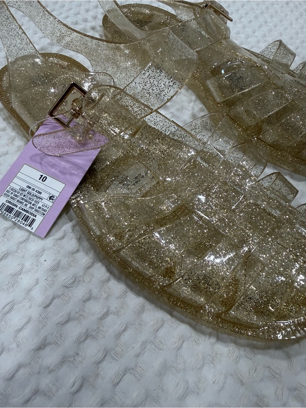 wild fable Clear Sandals with Gold Glitter - Picture 2 of 4